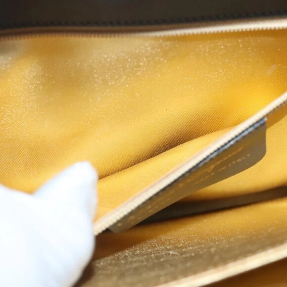 Salvatore Ferragamo Hand Bag Leather Gray Gold Auth bs18987 - Picture 7 of 16